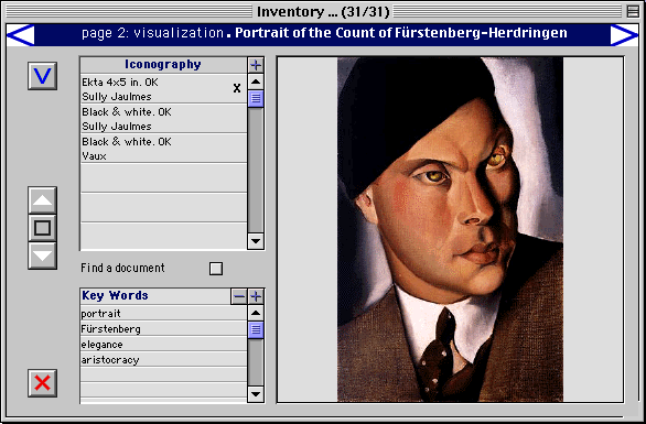 The Inventory of the works: Page 2, Visualisation...