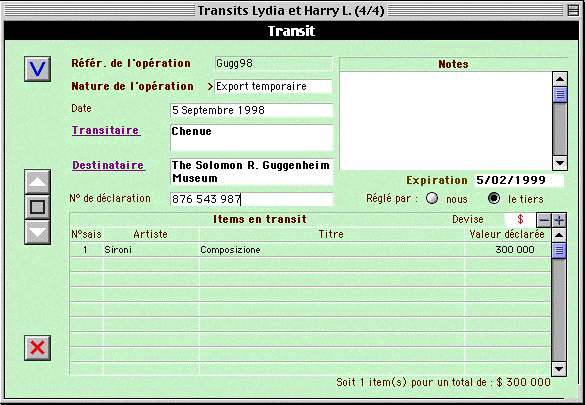 Encyclia-C: fiche d'opération en douane...