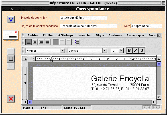 Votre courrier, page de correspondance...