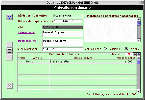 Encyclia-G: la douane...