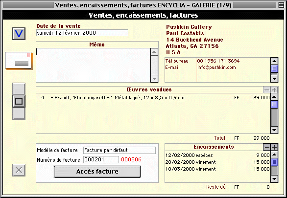 Votre stock: la facturation...