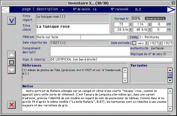 Saisir les données: page 1 - Description...